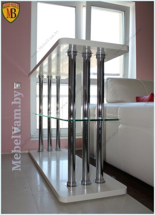 Барная стойка белая вид спереди